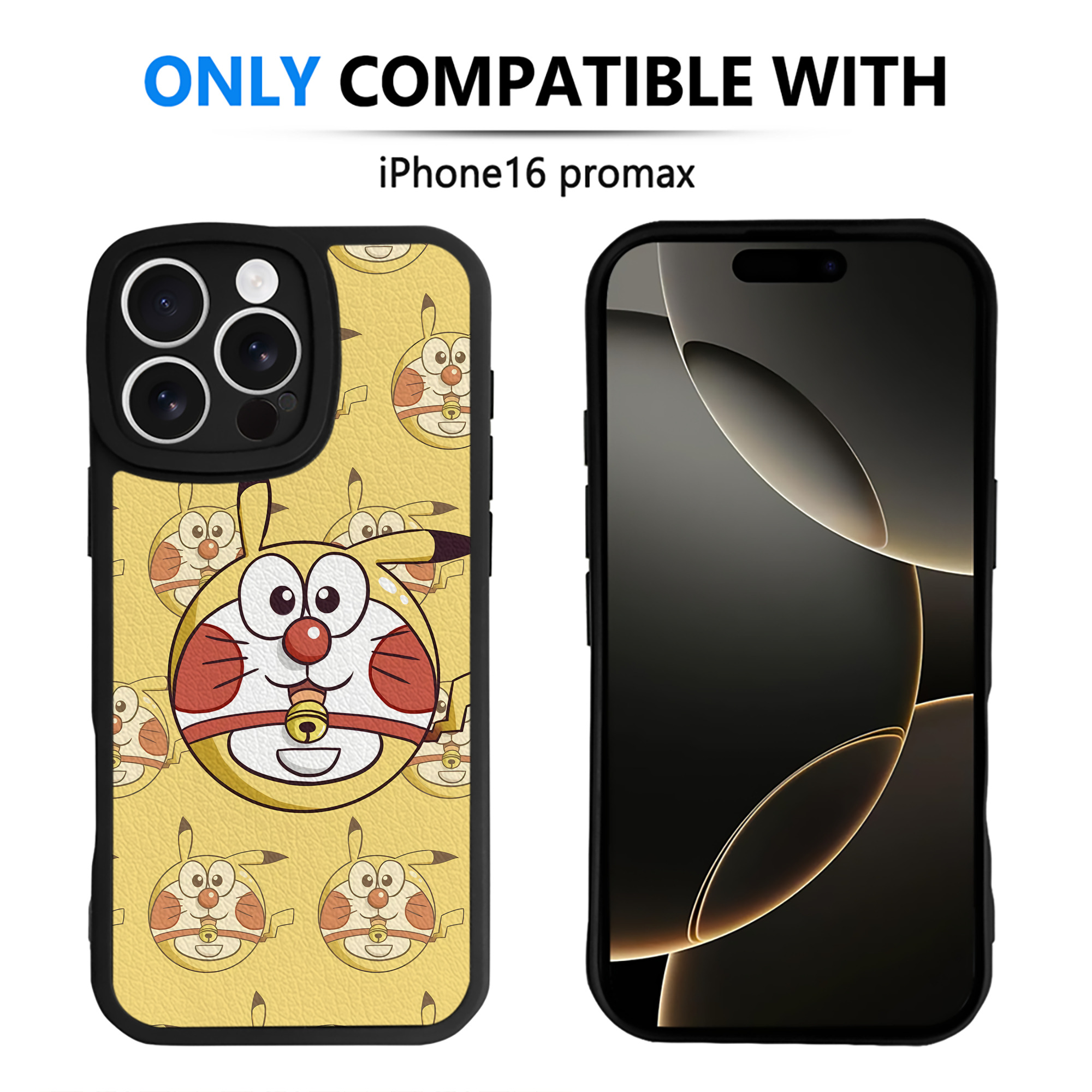 （画像用） ドラえもん Doraemon 【iPhone 16シリーズ対応】シリコンスマホケース（レザー調） 材質：シリコン